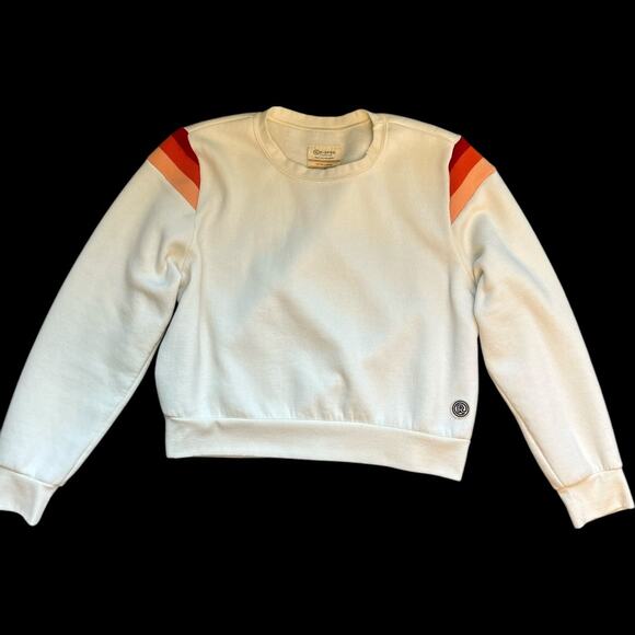 $88 Marine Layer Re-Spun Banks Cream Crewneck Sweatshirt Orange Yellow XL - Picture 2 of 5